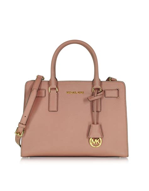 Michael Kors Small Dillon Satchel Bag Dusty Rose Saffiano 